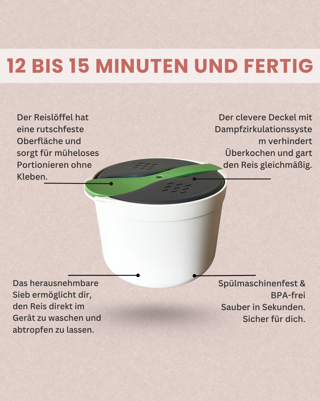 Snian™ Reiskocher Mikrowelle - Der smarte Reiskocher für deine Mikrowelle
